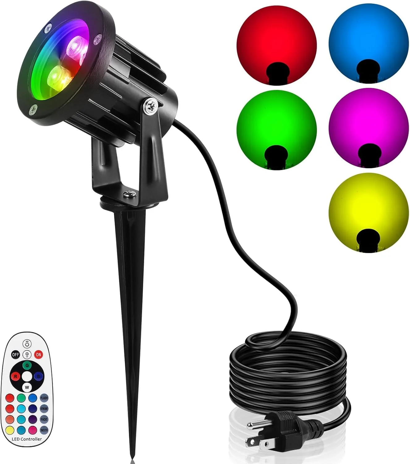 چراغ چمنی LED مدل OurLeeme، چراغ های نقطه ای RGB، چراغ باغی ضد آب 8 وات با کنترل از راه دور، چراغ های محوطه سازی 2 در 1 برای پاسیو، مسیر، راهرو 85-265 ولت (1 عدد) چراغ چمنی LED مدل OurLeeme، چراغ های نقطه ای RGB، چراغ باغی ضد آب 8 وات با کنترل از راه دور، چراغ های محوطه سازی 2 در 1 برای پاسیو، مسیر، راهرو 85-265 ولت (1 عدد)