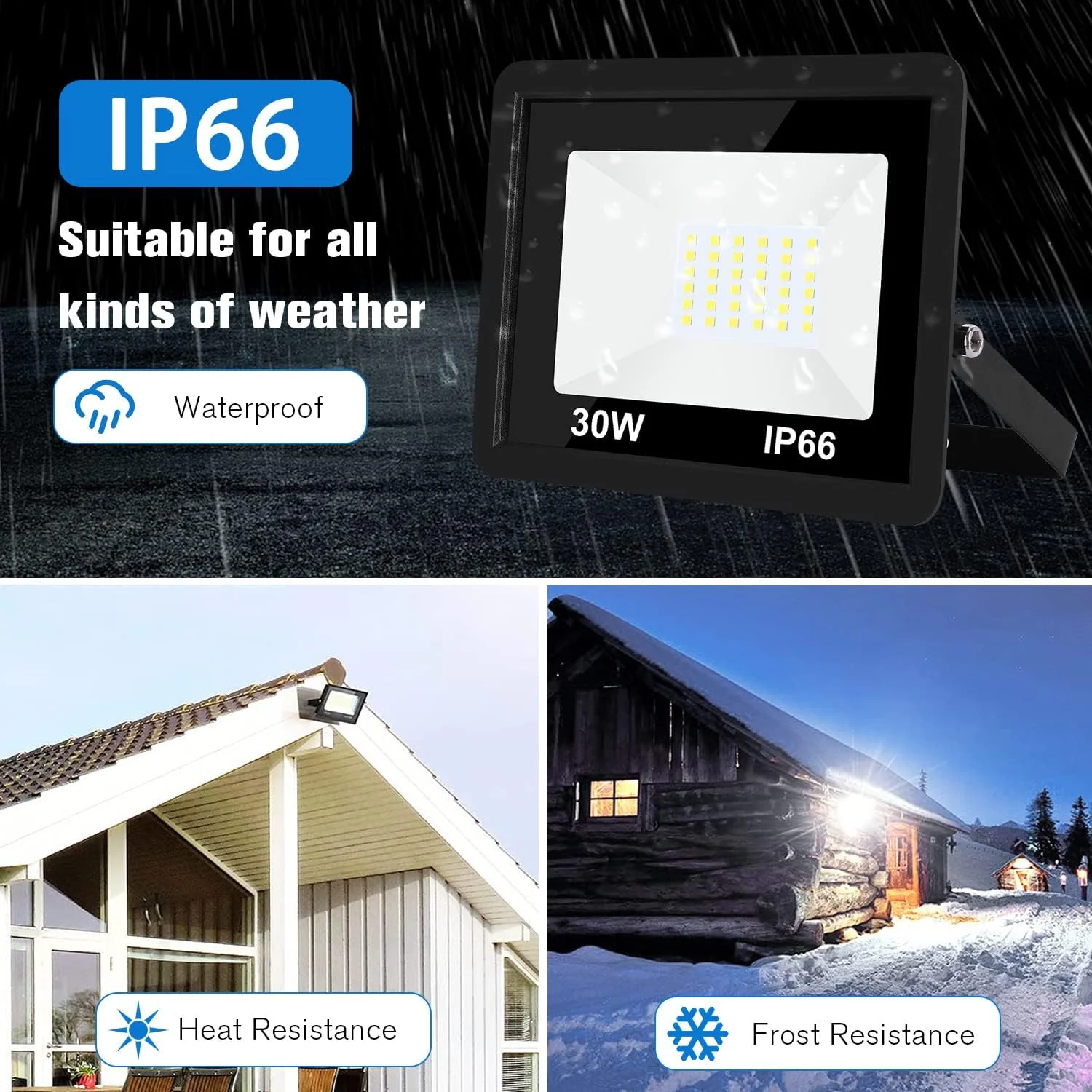 چراغ پروژکتور ال ای دی 30 وات مناسب فضای باز، چراغ کار ال ای دی، پروژکتور ضد آب IP66، نور امنیتی 6500K بسته 2 عددی برای حیاط، باغ، استادیوم، گاراژ، زمین بازی چراغ پروژکتور ال ای دی 30 وات مناسب فضای باز، چراغ کار ال ای دی، پروژکتور ضد آب IP66، نور امنیتی 6500K بسته 2 عددی برای حیاط، باغ، استادیوم، گاراژ، زمین بازی