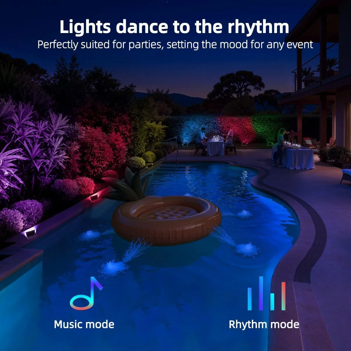 چراغ پروژکتور ال ای دی 80 وات ILC، 8000 لومن، تغییر رنگ RGB در فضای باز، پروژکتورهای هوشمند RGBW 2700K سفید گرم و 16 میلیون رنگ، 20 حالت، گروه بندی، زمان بندی، ضد آب IP66 (2 عدد) چراغ پروژکتور ال ای دی 80 وات ILC، 8000 لومن، تغییر رنگ RGB در فضای باز، پروژکتورهای هوشمند RGBW 2700K سفید گرم و 16 میلیون رنگ، 20 حالت، گروه بندی، زمان بندی، ضد آب IP66 (2 عدد)