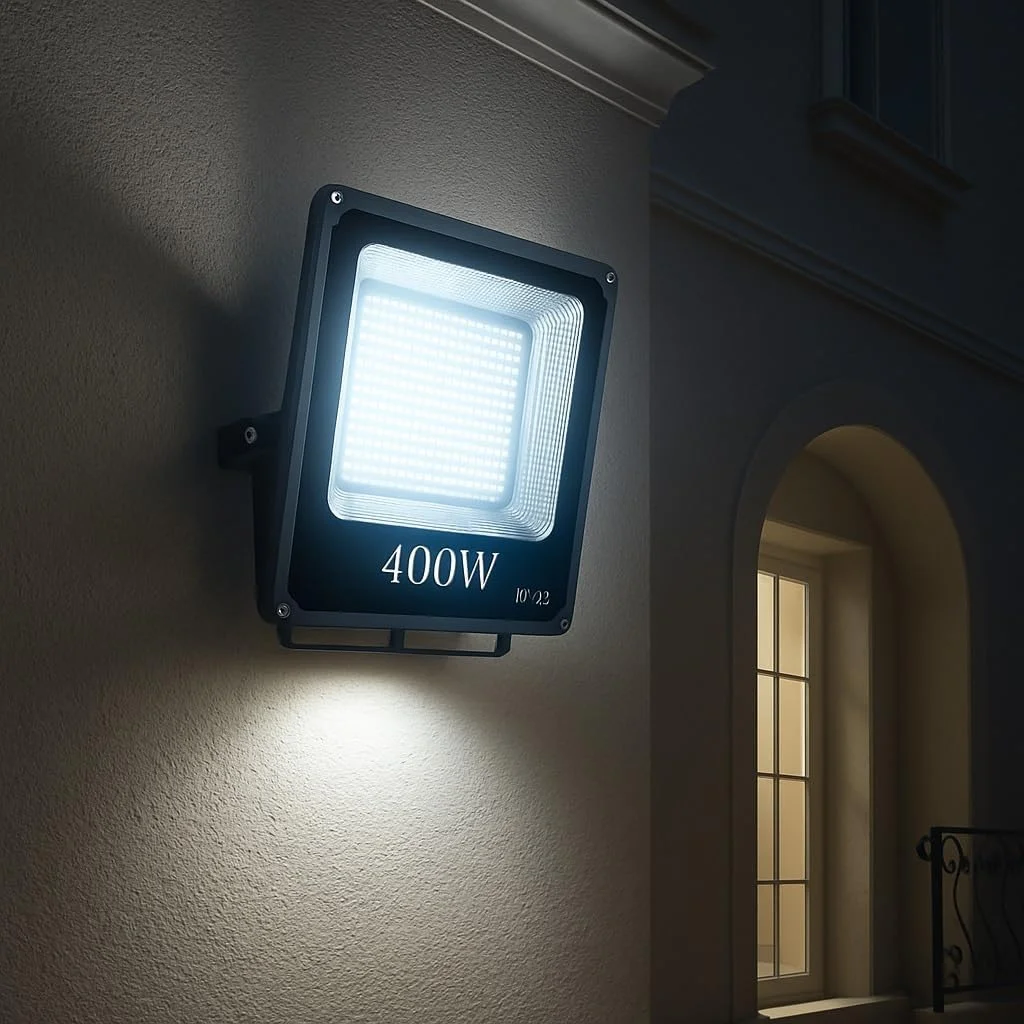 چراغ پروژکتور ال ای دی 400 وات مناسب فضای باز، ضد آب IP66، چراغ امنیتی فوق العاده روشن با بدنه آلومینیومی برای باغ، حیاط، گاراژ، استادیوم – سفید یخی (6500K) چراغ پروژکتور ال ای دی 400 وات مناسب فضای باز، ضد آب IP66، چراغ امنیتی فوق العاده روشن با بدنه آلومینیومی برای باغ، حیاط، گاراژ، استادیوم – سفید یخی (6500K)