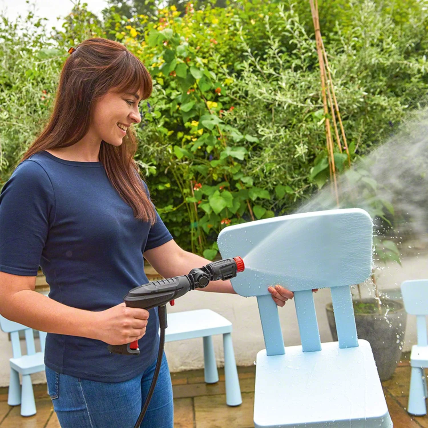 مجموعه تمیز کننده واشر بوش مدل F016800612 (شامل تفنگ فشار قوی 360 درجه، نازل مواد شوینده و شلنگ افزایش طول، بسته بندی کارتنی)