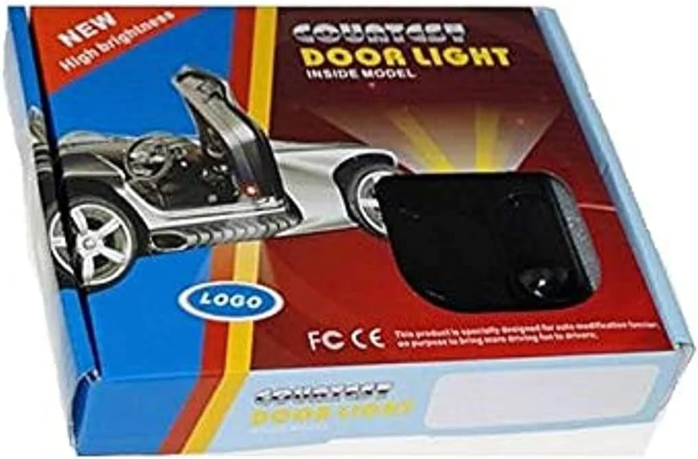 دو عدد چراغ خوش‌آمدگویی درب خودرو LED بی‌سیم با طرح آرم - تویوتا