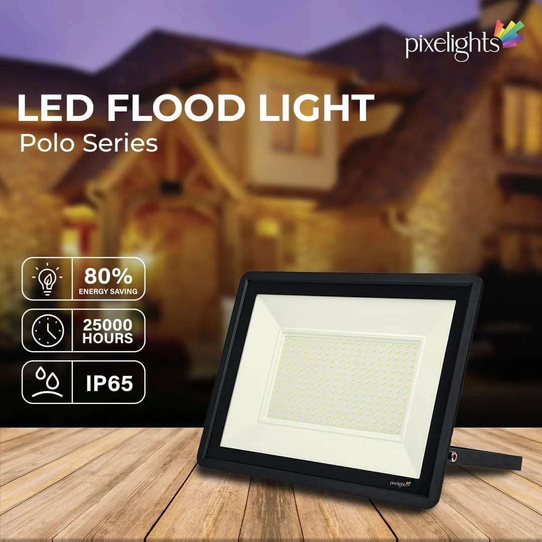 پروژکتور ال ای دی 100 وات Pixelights، نور گرم - 3000 کلوین، IP65، طول عمر 25000 ساعت، مناسب برای باغ، زمین بازی، گاراژ، کارخانه ها، پارکینگ، پارک، زمین بازی و غیره. کد محصول: PIXEL62100WW