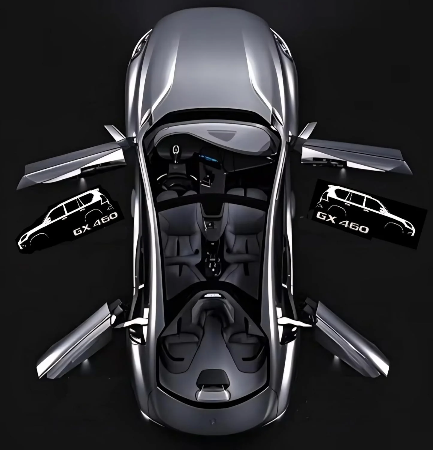 چراغ لوگو درب خودرو لکسوس GX460، چراغ پروژکتور LED لکسوس GX 460، مدل های 2010-2024، نصب آسان، لوگوی طراحی ویژه فوق العاده روشن، 2 عدد