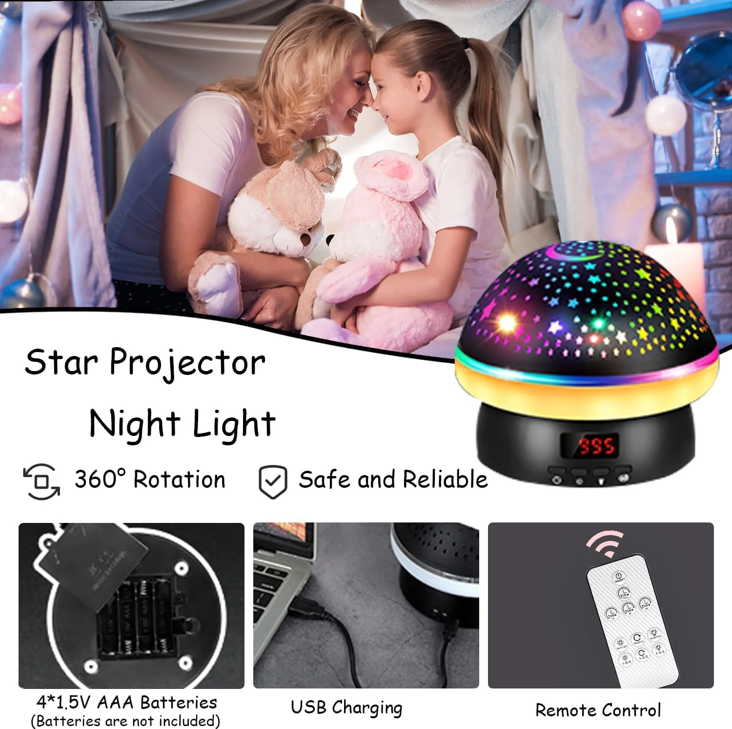 پروژکتور ستاره ای برای اتاق خواب کودکان، پروژکتور چراغ خواب ستاره ای با تایمر و کنترل از راه دور، چراغ ماه آسمان ستاره ای چرخشی با 8 گزینه رنگ، اسباب بازی هدیه کمک کننده خواب برای دختران و پسران 2 تا 10 ساله (مشکی) پروژکتور ستاره ای برای اتاق خواب کودکان، پروژکتور چراغ خواب ستاره ای با تایمر و کنترل از راه دور، چراغ ماه آسمان ستاره ای چرخشی با 8 گزینه رنگ، اسباب بازی هدیه کمک کننده خواب برای دختران و پسران 2 تا 10 ساله (مشکی)