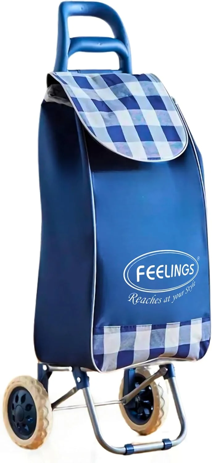 چرخ خرید تاشو FEELINGS مدل Essential رنگ آبی