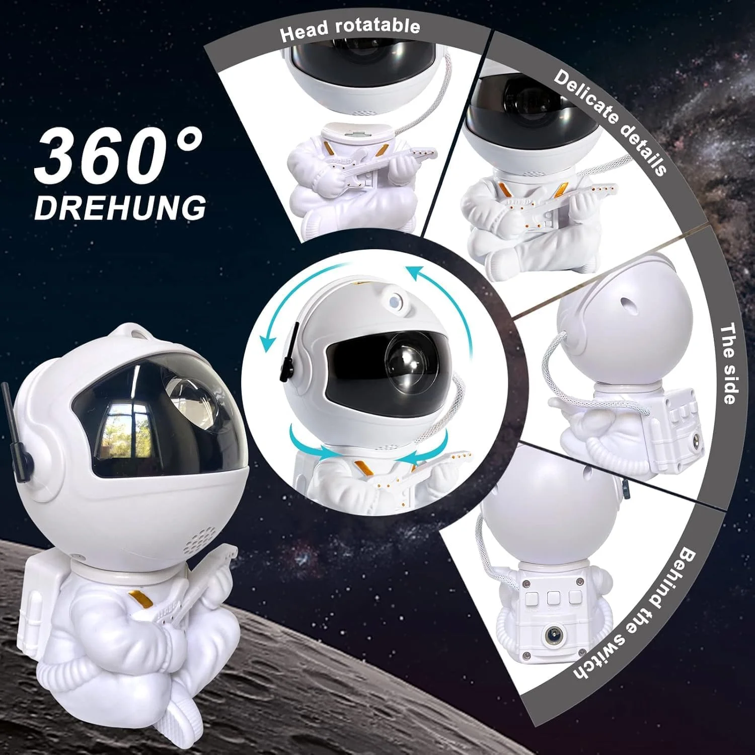 پروژکتور آسمان پرستاره فضانورد، پروژکتور چراغ خواب ال ای دی با کنترل از راه دور، تزئینات فضانورد پروژکتور ستاره کهکشان برای دکوراسیون اتاق چراغ کهکشانی ستاره پروژکتور آسمان پرستاره فضانورد، پروژکتور چراغ خواب ال ای دی با کنترل از راه دور، تزئینات فضانورد پروژکتور ستاره کهکشان برای دکوراسیون اتاق چراغ کهکشانی ستاره