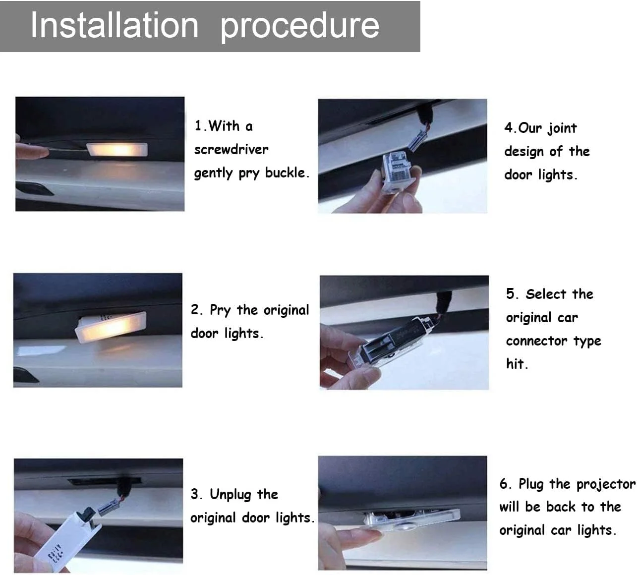 پک چهارتایی چراغ پروژکتور لوگوی درب خودرو LED، چراغ خوشامدگویی لیزری، چراغ های درب خودرو با لوگوی سه بعدی، چراغ های پروژکتور LED سفید برای سری RXESGXLSLXISGSRCUX جایگزین چراغ درب لکسوس