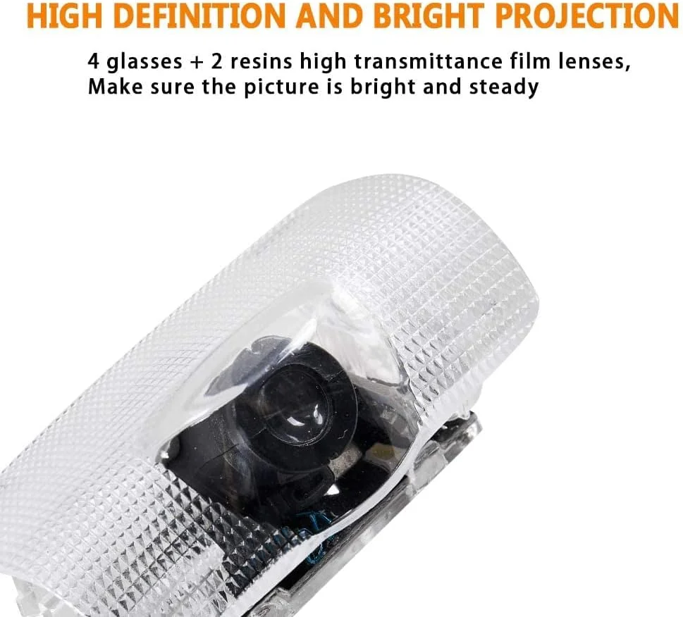 پک چهارتایی چراغ پروژکتور لوگوی درب خودرو LED، چراغ خوشامدگویی لیزری، چراغ های درب خودرو با لوگوی سه بعدی، چراغ های پروژکتور LED سفید برای سری RXESGXLSLXISGSRCUX جایگزین چراغ درب لکسوس