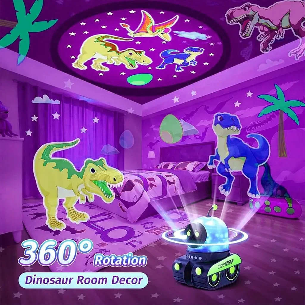 پروژکتور چراغ خواب رباتی، 12 فیلم، 15 صدا، قابل شارژ با USB، قابل حمل، پروژکتور کهکشانی 4K، چراغ خواب کودک، دکور خانه، پروژکتور نور LED برای اتاق خواب، آرامش و نورپردازی