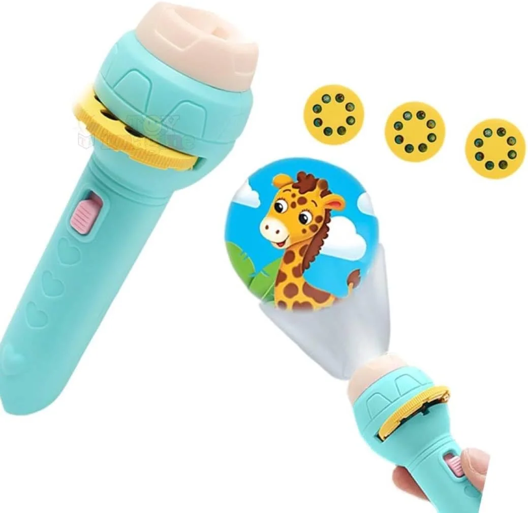 چراغ قوه پروژکتور کودکانه Toy Imagine™ با 3 اسلاید تصویری – 24 تصویر فرافکنی، چراغ خواب اسباب بازی برای قصه های قبل از خواب و بازی تخیلی – اسباب بازی های آموزشی برای پسران و دختران 2-5 سال