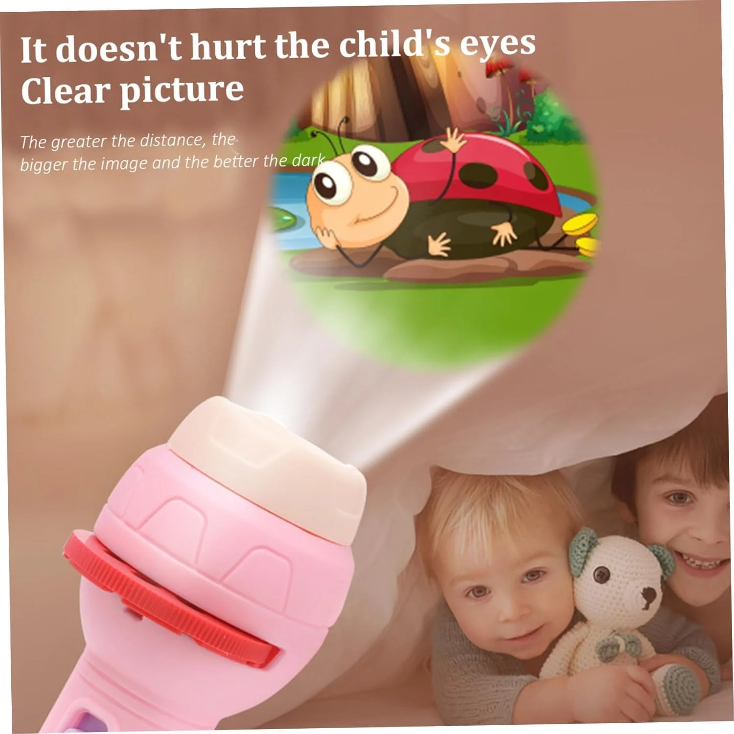 چراغ قوه پروژکتور کودکانه Toy Imagine™ با 3 اسلاید تصویری – 24 تصویر فرافکنی، چراغ خواب اسباب بازی برای قصه های قبل از خواب و بازی تخیلی – اسباب بازی های آموزشی برای پسران و دختران 2-5 سال