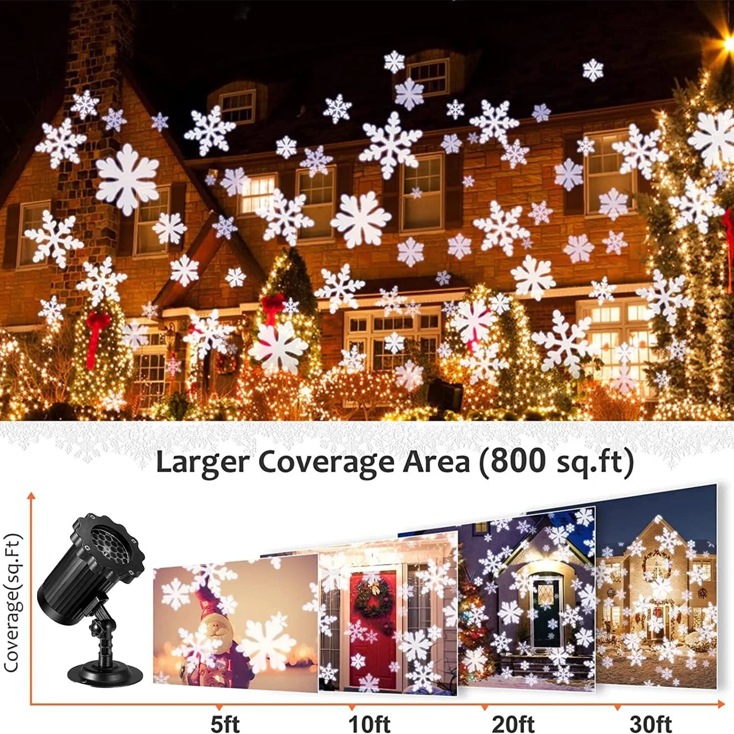 چراغ پروژکتور دانه برف کریسمس TAPIT، نورپردازی چرخشی و پویا LED طرح طوفان برف، ضد آب IP65 مناسب دکور باغ، حیاط و مهمانی های تعطیلات کریسمس (تکی) چراغ پروژکتور دانه برف کریسمس TAPIT، نورپردازی چرخشی و پویا LED طرح طوفان برف، ضد آب IP65 مناسب دکور باغ، حیاط و مهمانی های تعطیلات کریسمس (تکی)