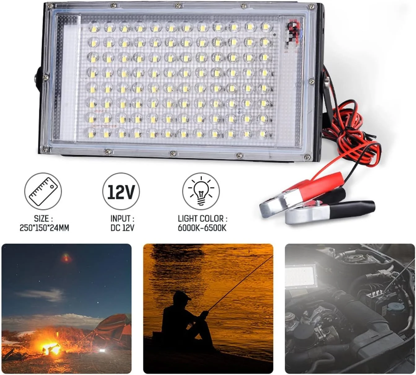 چراغ های امنیتی LED نورافکن بیرونی 50 وات / 100 وات ضد آب IP65 بازتابنده پروژکتور چراغ خیابانی روشنایی بیرونی برای باغ، حیاط خلوت، گاراژ، ورودی ها چراغ های امنیتی LED نورافکن بیرونی 50 وات / 100 وات ضد آب IP65 بازتابنده پروژکتور چراغ خیابانی روشنایی بیرونی برای باغ، حیاط خلوت، گاراژ، ورودی ها