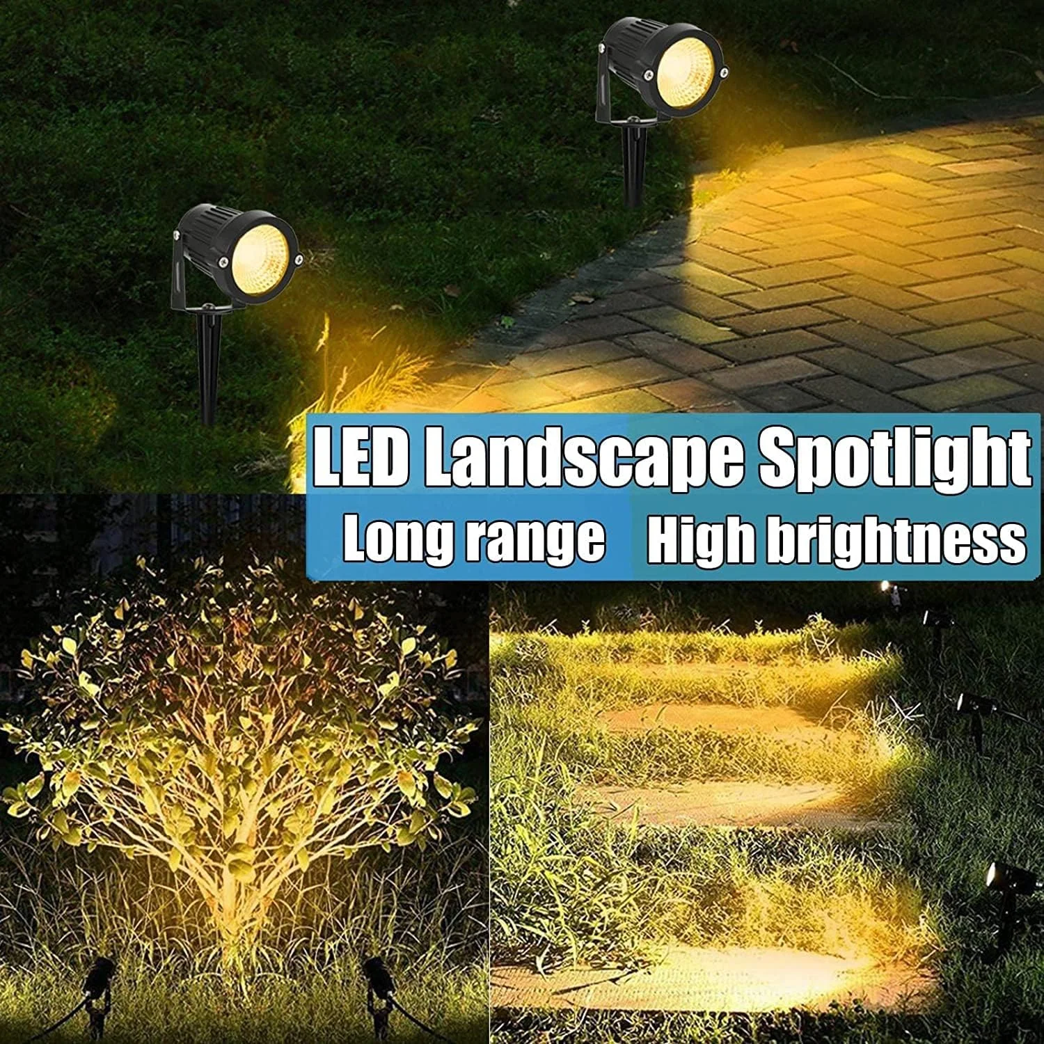 چراغ های LED محوطه سازی بیرونی Zellux 12 وات ضد آب IP65 چراغ های باغی COB LED با پایه میخ دار برای لامپ تزئینی چمن (بسته 4 عددی) (سفید گرم) چراغ های LED محوطه سازی بیرونی Zellux 12 وات ضد آب IP65 چراغ های باغی COB LED با پایه میخ دار برای لامپ تزئینی چمن (بسته 4 عددی) (سفید گرم)