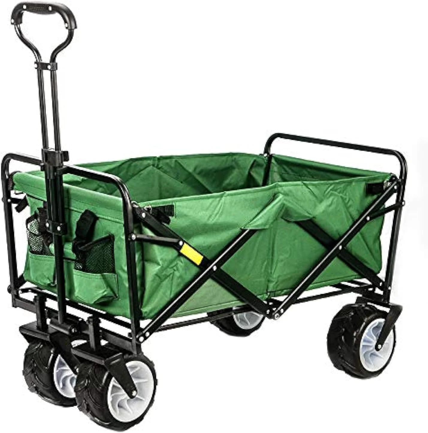 چرخ دستی تاشو ZCM-Trolley برای ساحل - تحمل بار 80 کیلوگرم، چرخ های 7 اینچی مناسب برای تمام سطوح، دسته گردان قابل تنظیم، مناسب برای خرید، عکاسی در فضای باز، ماهیگیری، کمپینگ، سبز