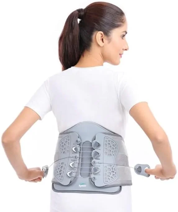 کمربند کمری تای نور مدل Lumbo Lacepull، خاکستری، سایز کوچک تا متوسط، 1 عدد