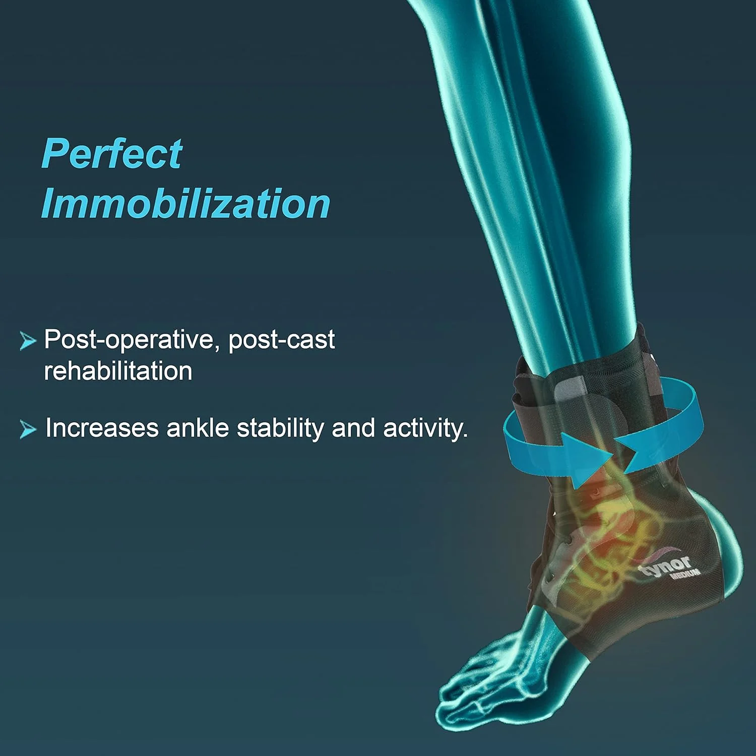 مچ بند طبی تاینور، مشکی، سایز XL، یک عدد