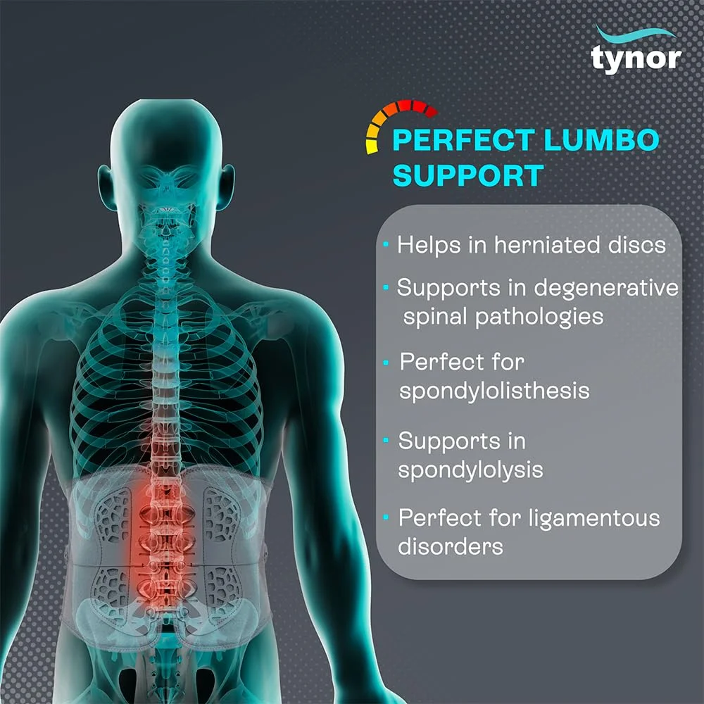 کمربند کمری کشی Tynor، خاکستری، XXL/XXXL، یک عدد