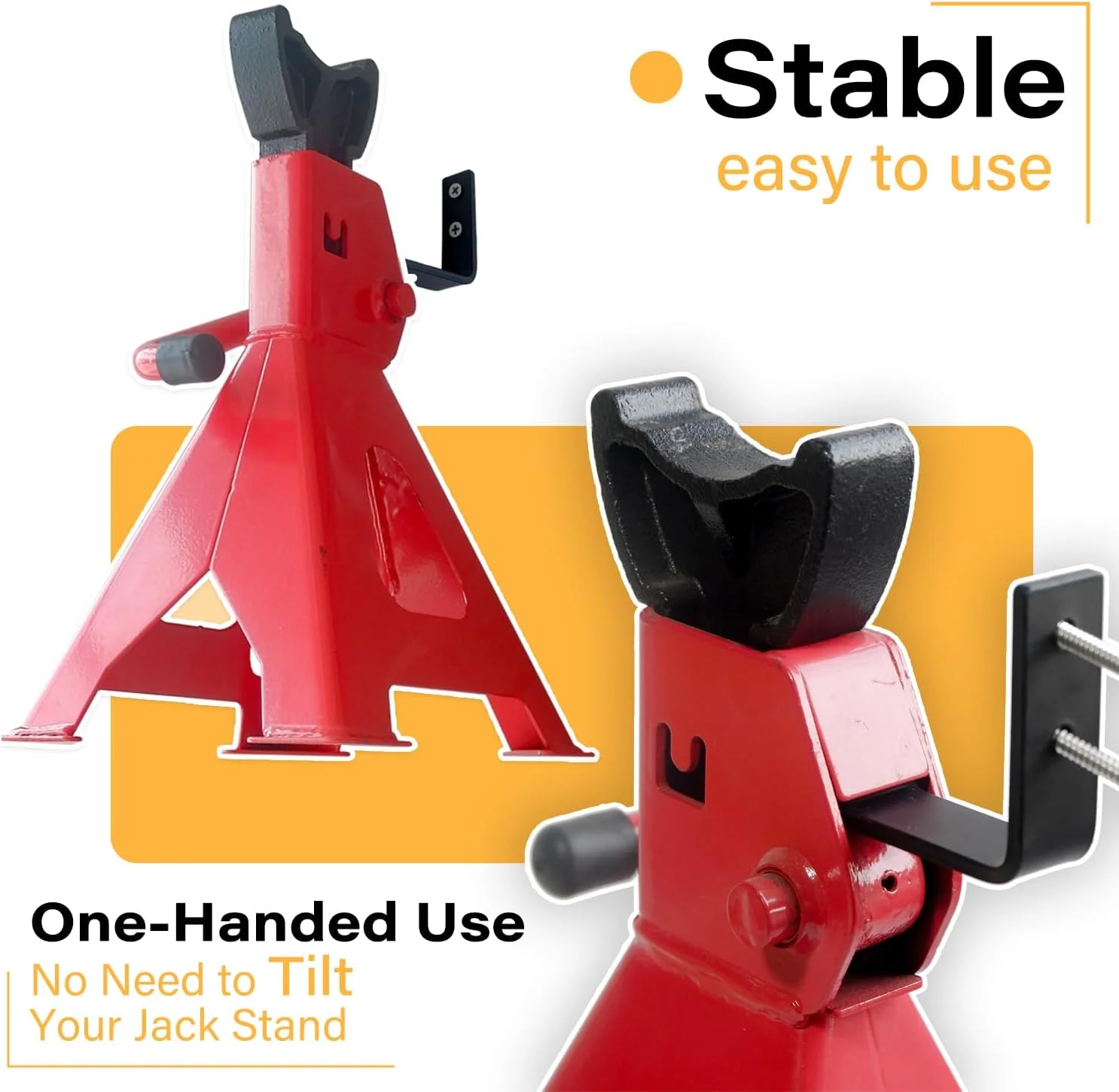 آویز دیواری جک پایه خودرو آکوکو، بسته 4 عددی، نگهدارنده استیل ضد زنگ مقاوم مناسب برای جک پایه های 2، 3 و 4 تنی