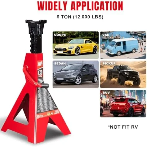 خرک های فلزی تُرین BIG RED AT46002R: ظرفیت 6 تن (12000 پوند)، قرمز، 1 جفت خرک های فلزی تُرین BIG RED AT46002R: ظرفیت 6 تن (12000 پوند)، قرمز، 1 جفت