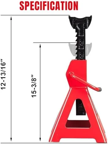 خرک های فلزی تُرین BIG RED AT46002R: ظرفیت 6 تن (12000 پوند)، قرمز، 1 جفت خرک های فلزی تُرین BIG RED AT46002R: ظرفیت 6 تن (12000 پوند)، قرمز، 1 جفت