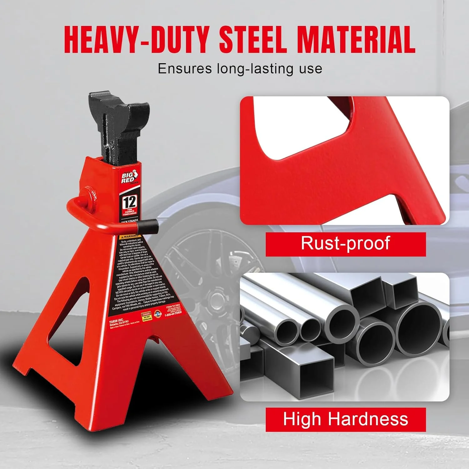 خرک های فلزی تورین BIG RED: ظرفیت 12 تن، 1 جفت خرک های فلزی تورین BIG RED: ظرفیت 12 تن، 1 جفت