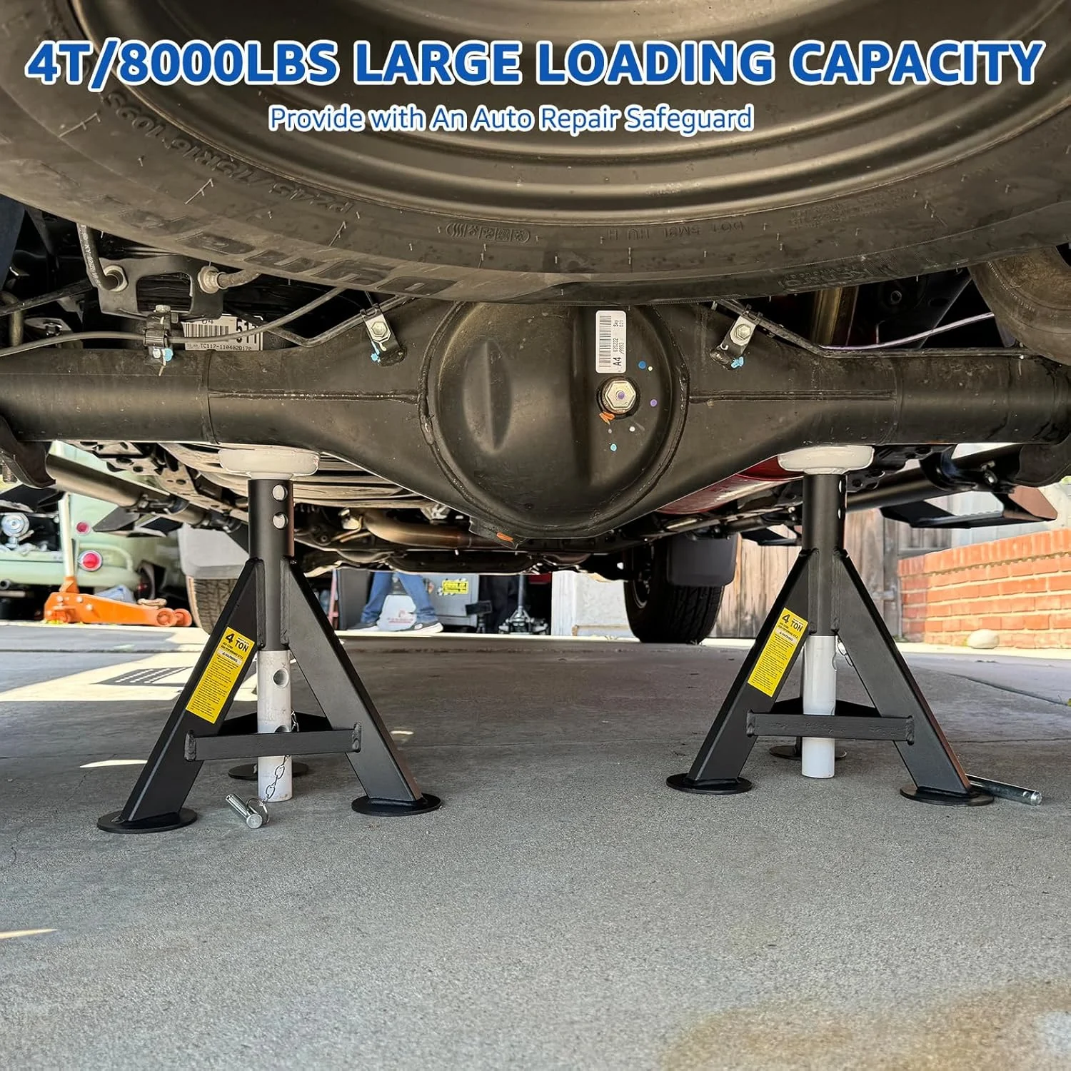 خرک های 4 تنی سنگین HKTE TOOLS&EQUIPMENT با پین های قفل ایمنی، ظرفیت 3600 کیلوگرم، بسته 2 عددی