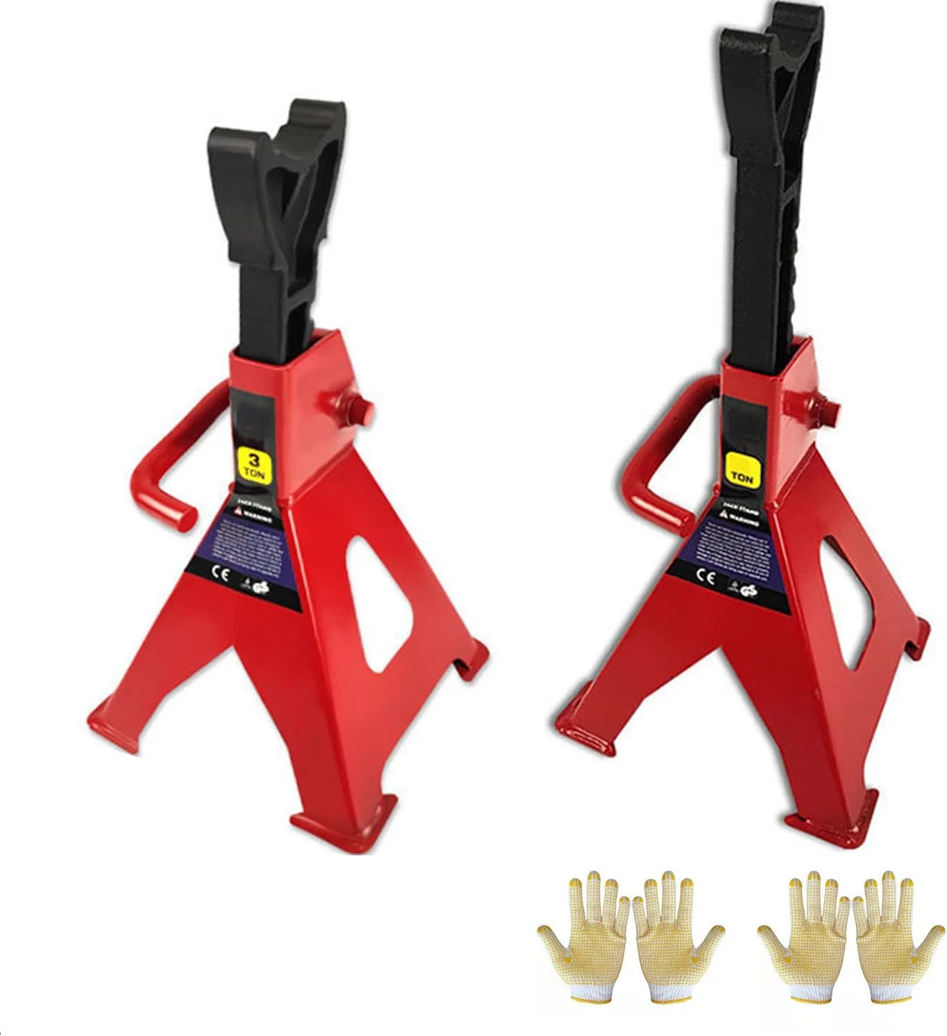 جک خرک 3 تنی قابل تنظیم و سنگین (2 عددی، قرمز)