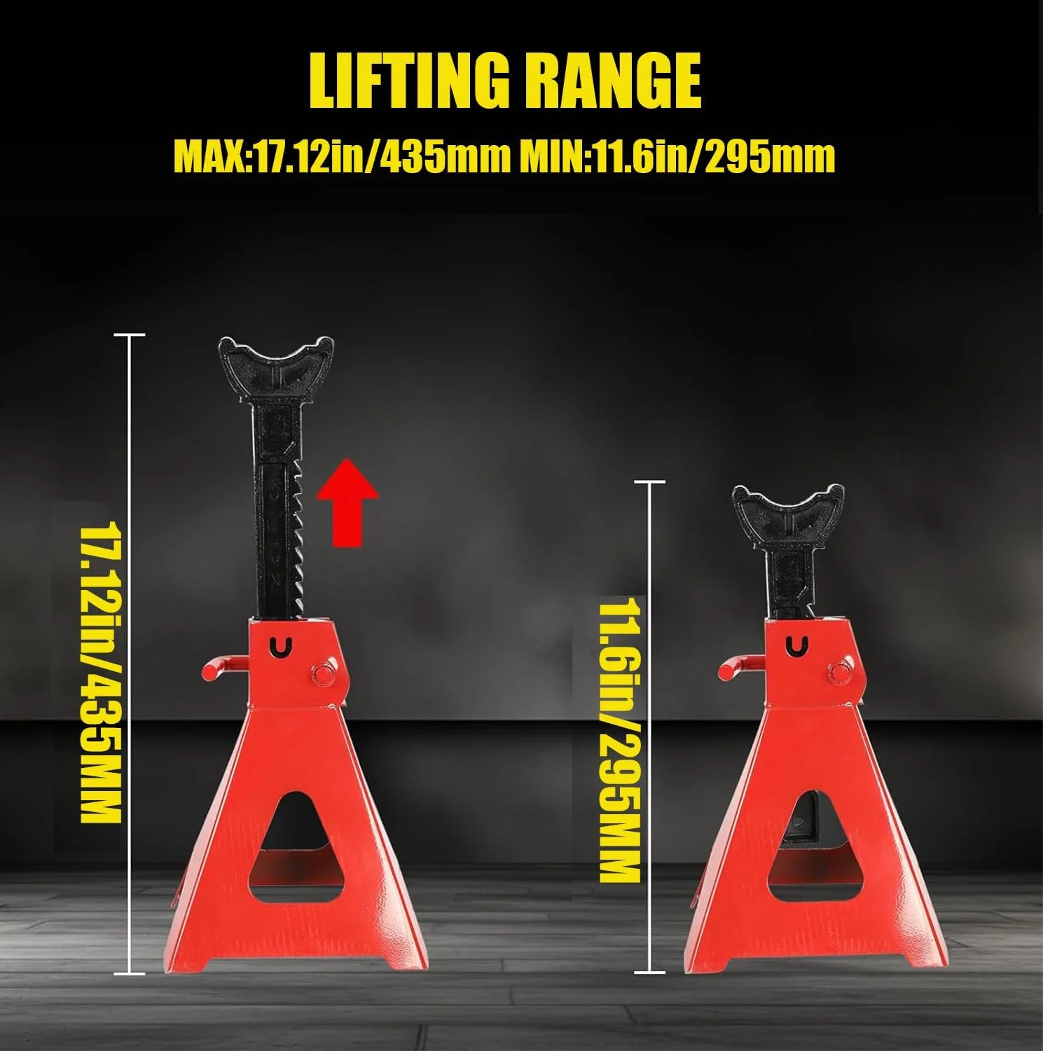 جک خرک 3 تنی قابل تنظیم و سنگین (2 عددی، قرمز) جک خرک 3 تنی قابل تنظیم و سنگین (2 عددی، قرمز)