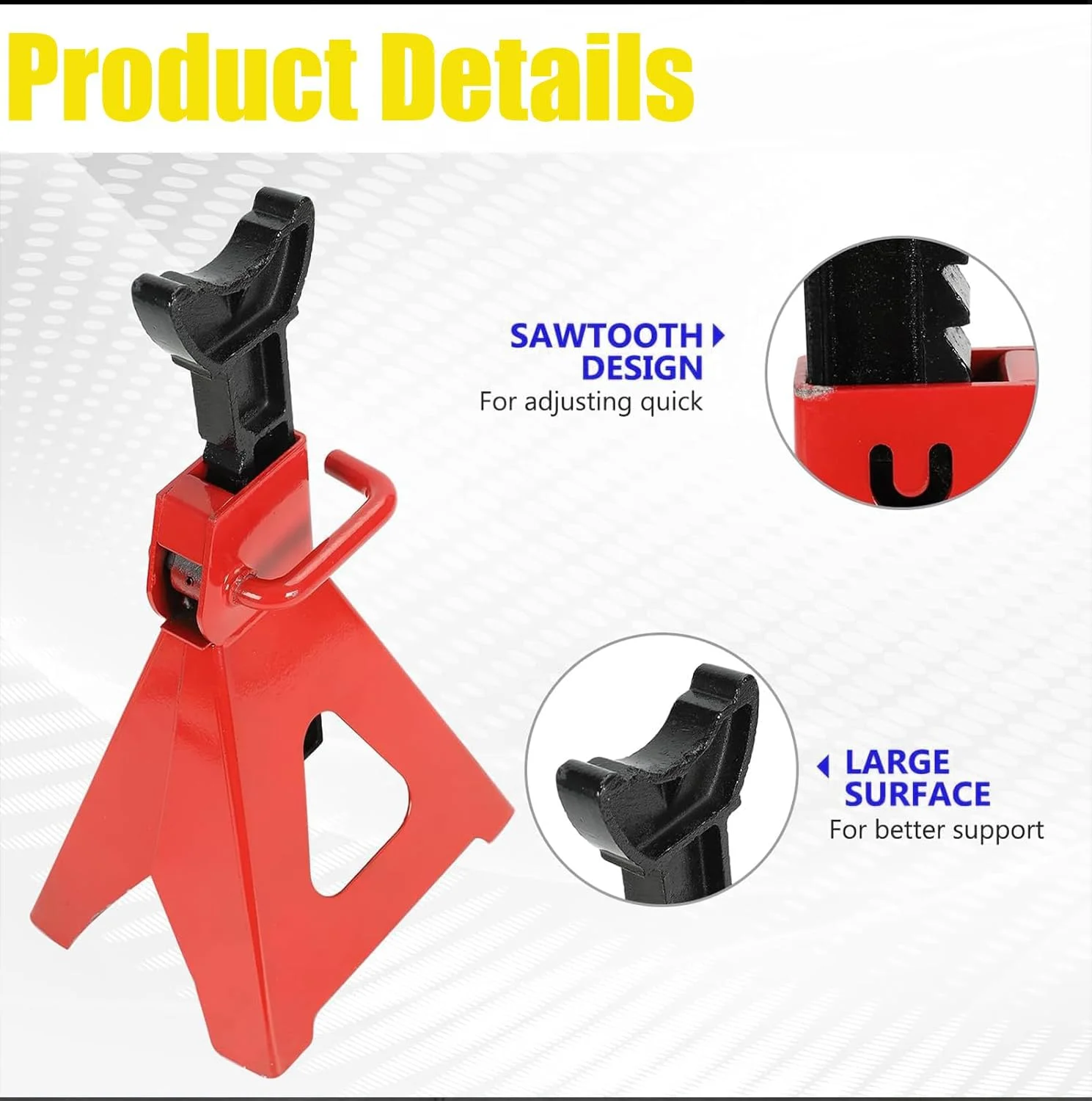 جک خرک 3 تنی قابل تنظیم و سنگین (2 عددی، قرمز) جک خرک 3 تنی قابل تنظیم و سنگین (2 عددی، قرمز)