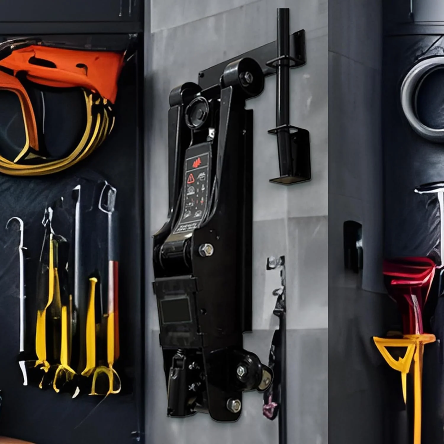 نگهدارنده جک پایه - قلاب های دیواری قفسه جک پایه زمینی، لوازم جانبی تریلر صرفه جویی در فضا برای ابزار، خانه، گاراژ، کارگاه، سوله، تعمیرگاه، مزرعه، مسابقه