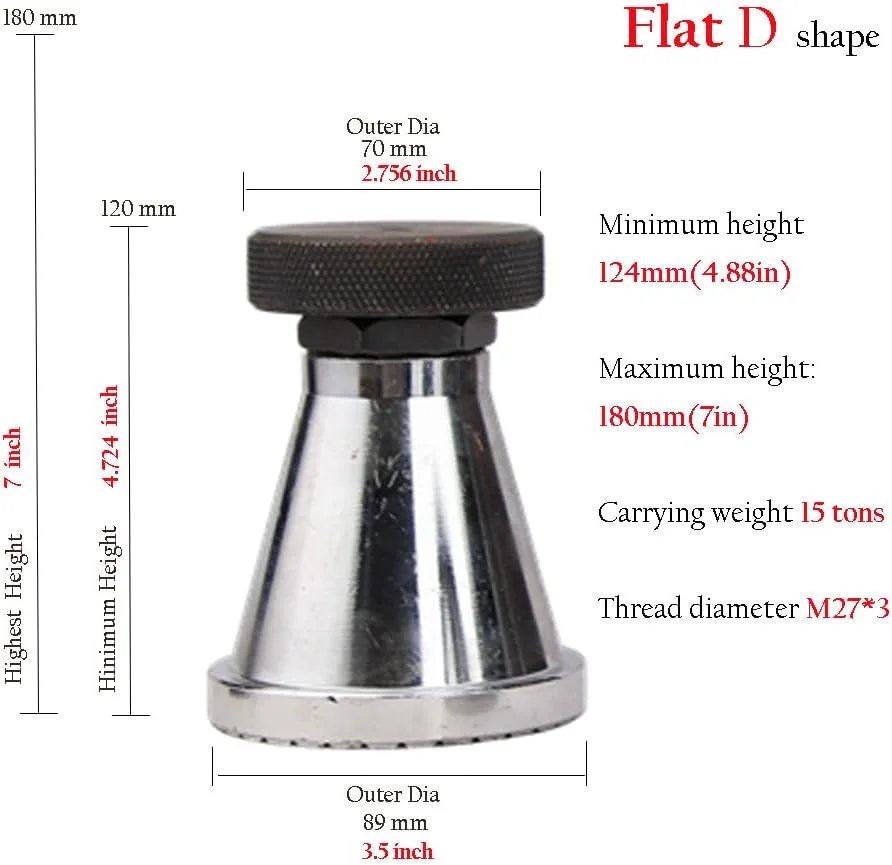 پایه جک پیچی قابل تنظیم RHKING، محدوده اندازه 12.4 تا 17.8 سانتی متر، ظرفیت 15 تن