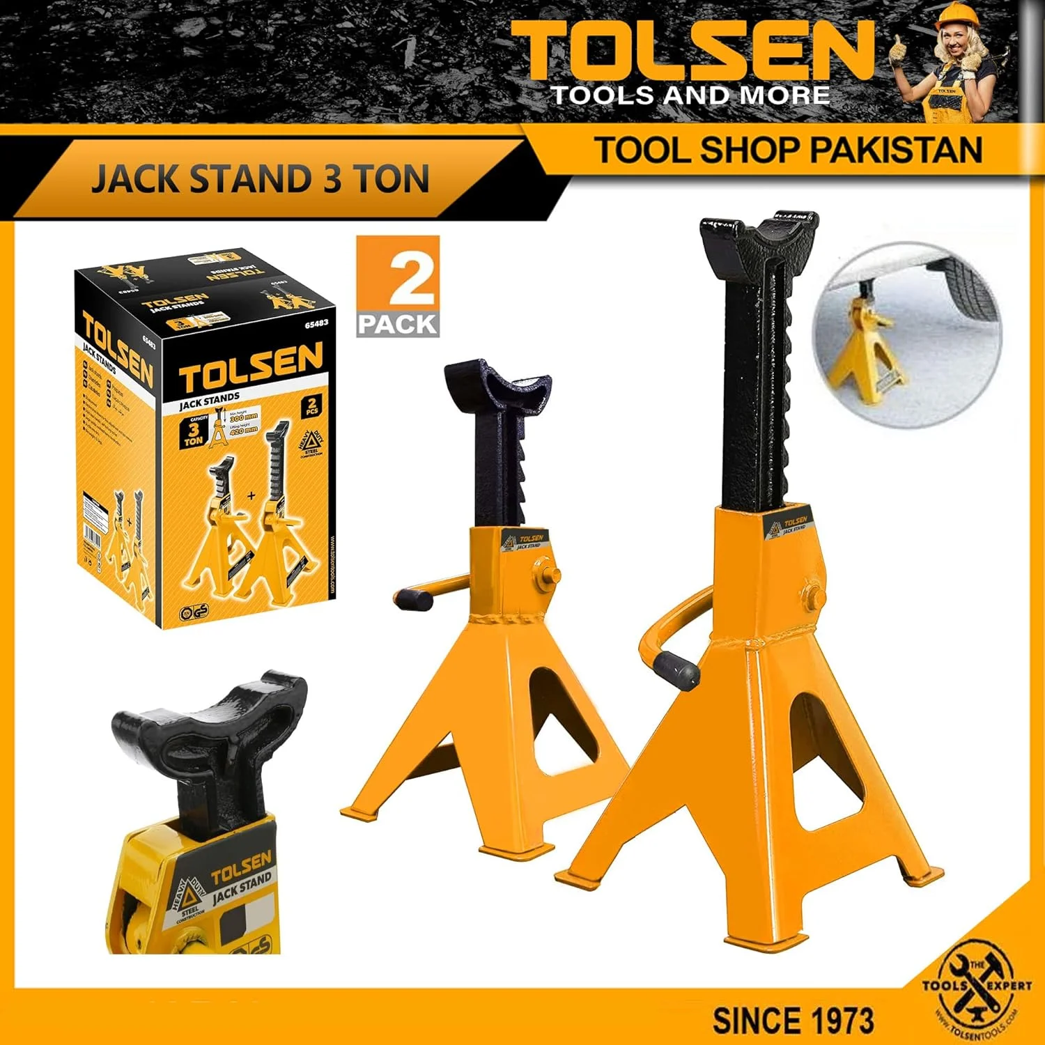 خرک تلسکوپی صنعتی Tolsen مدل 65483، 3 تن