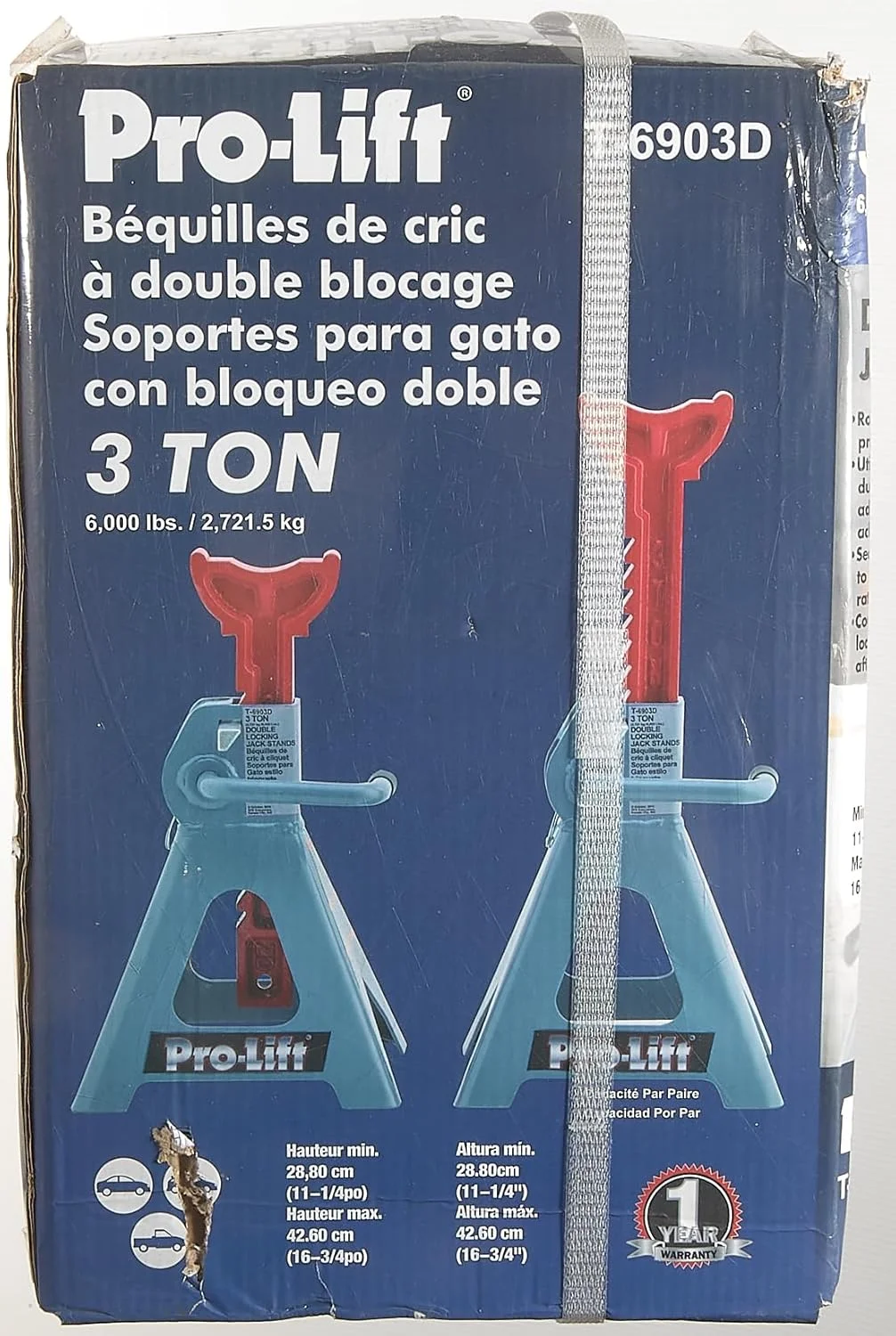 پایه جک دو پین Pro-LifT T-6903D - ظرفیت 3 تن پایه جک دو پین Pro-LifT T-6903D - ظرفیت 3 تن