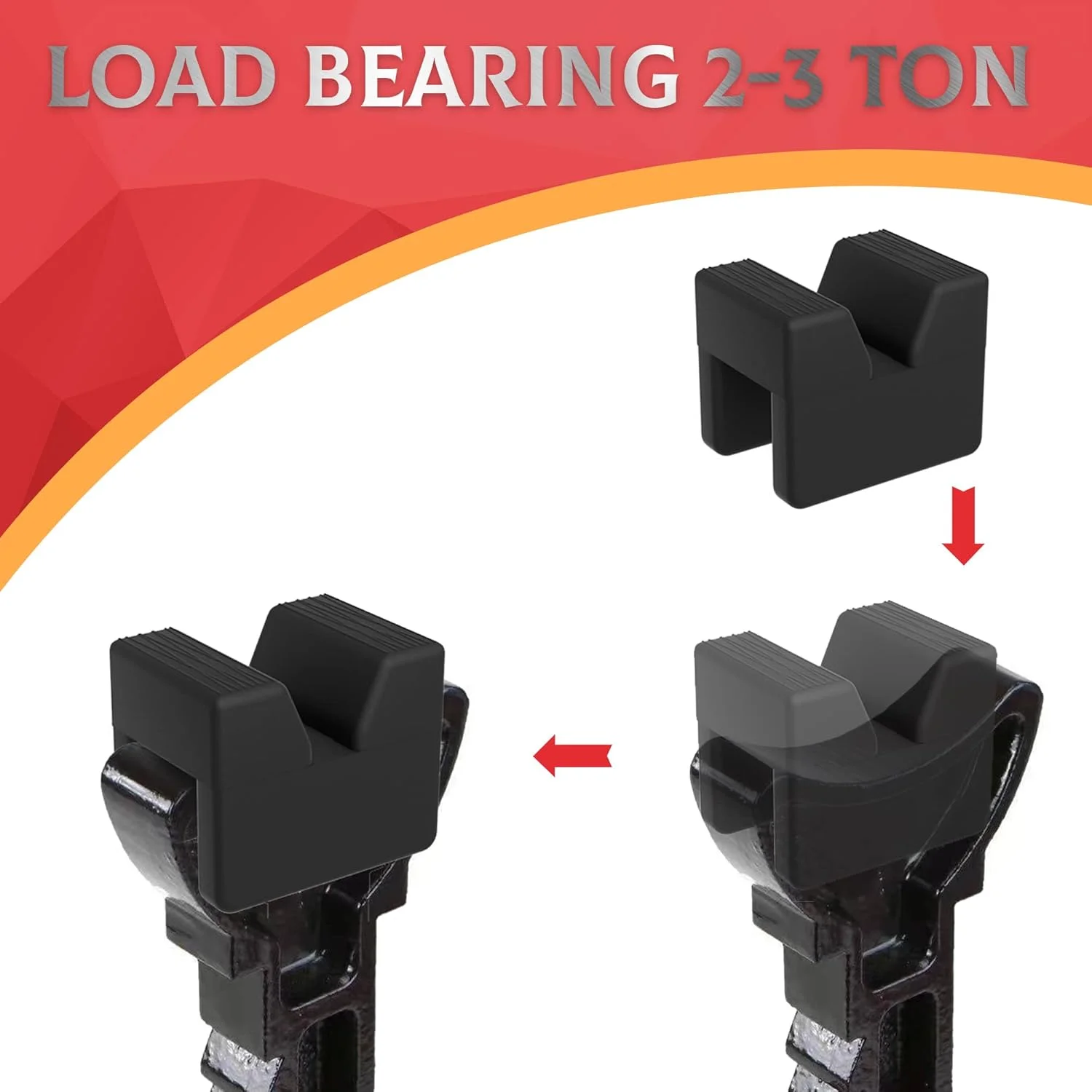 آداپتور پد جک سون اسپارتا برای پایه جک، محافظ جهانی لاستیکی شیاردار ریل قاب (2 عدد)