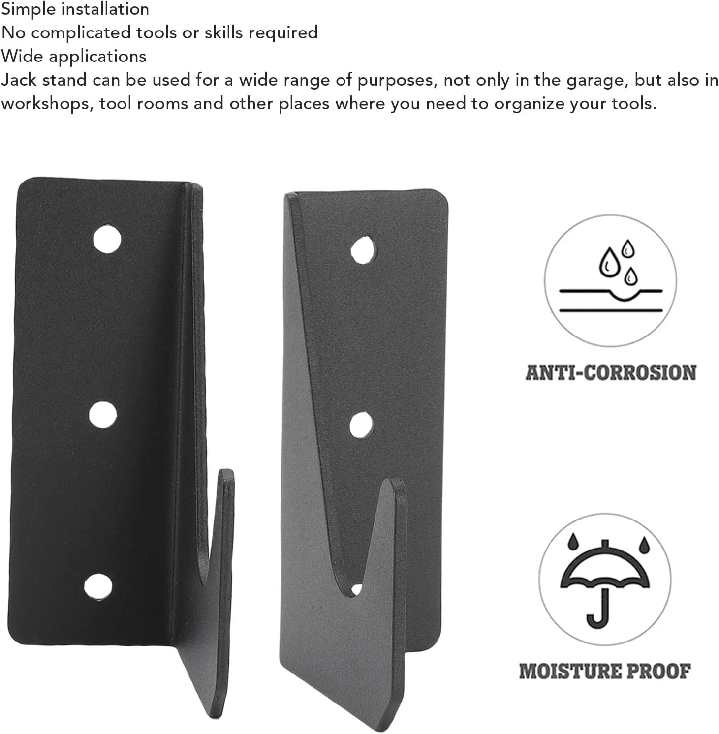 ۲ عدد نگهدارنده دیواری استیل ضد زنگ برای اکثر جک های هیدرولیک، مناسب برای گاراژها، کارگاه ها، اتاق ابزار