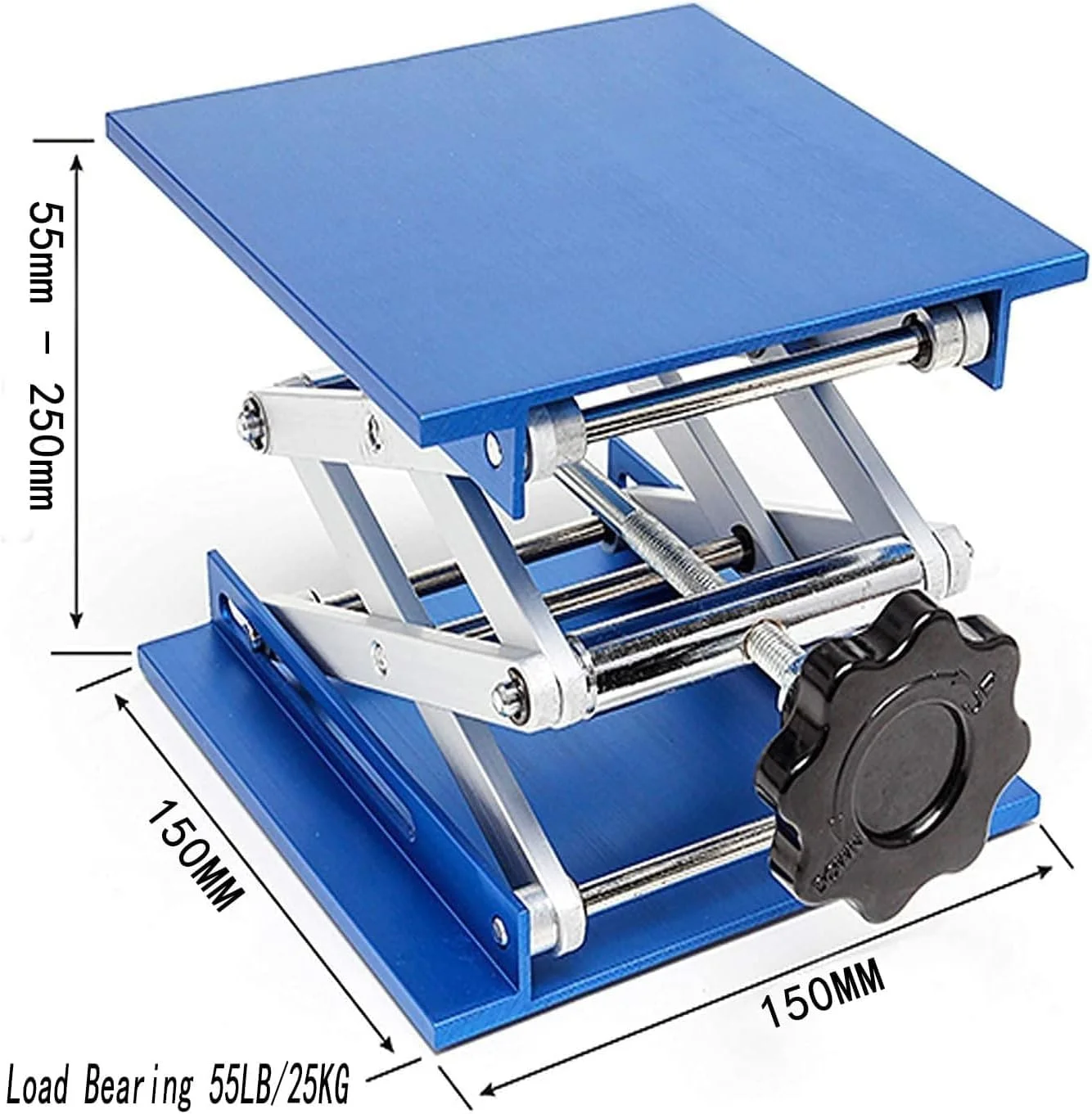 پایه نگهدارنده آزمایشگاهی، قابل استفاده برای بلند کردن روتر، لیزر، کابینت (آبی) (150mm X 150mm)