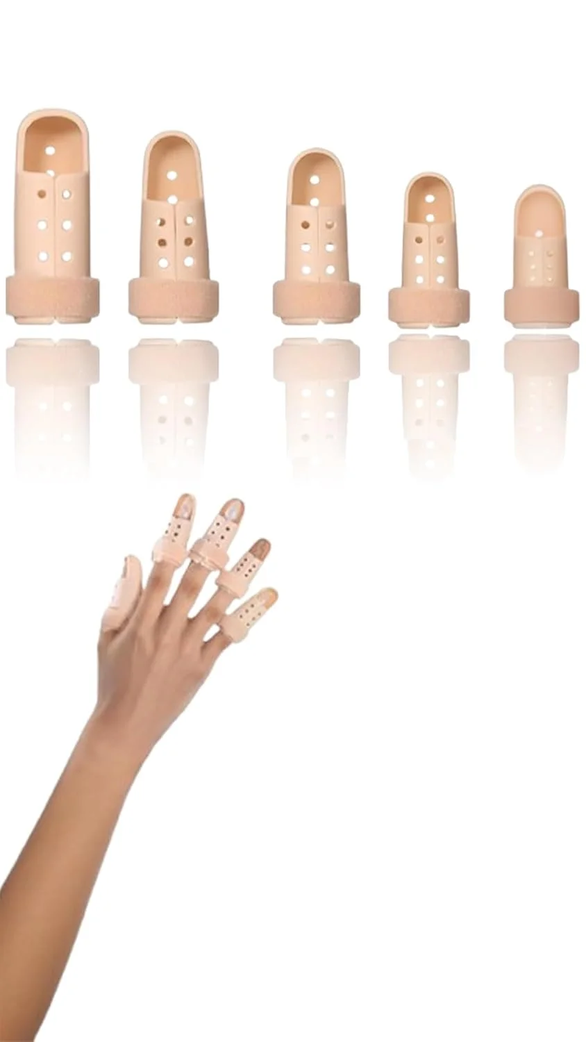 نگهدارنده انگشت قابل تنظیم - مجموعه 5 عددی محافظ انگشت برای آرتروز، انگشت چکشی و شکستگی