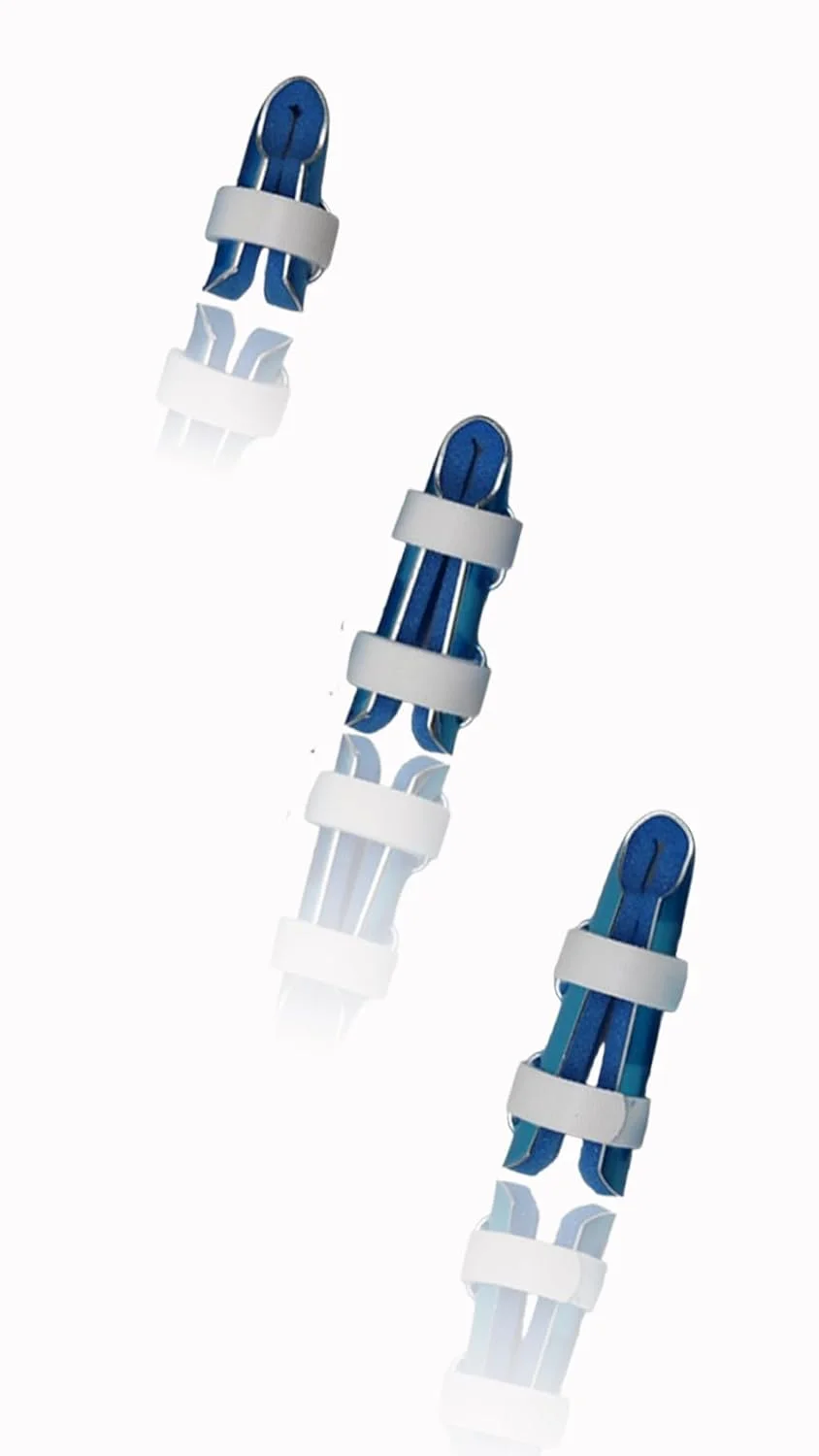 ست آتل انگشت سون سوییت - 3 عدد بریس نگهدارنده انگشت برای انگشتان شکسته، آرتروز و ثابت نگه داشتن مفصل انگشت - صاف و ثابت کردن با راحتی - آبی (S/M/L)