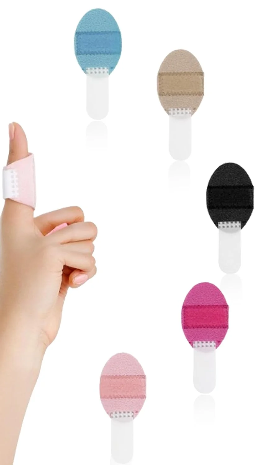 مجموعه 5 عددی آتل انگشت - بریس حمایتی برای انگشتان شکسته، کشیده شده یا متورم - صاف کننده و تثبیت کننده انگشت