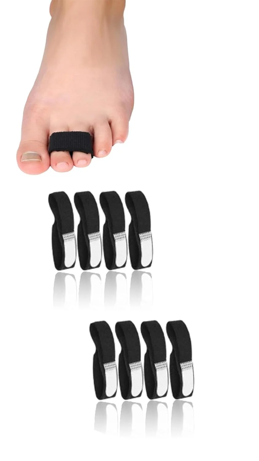 هفت شیرین پدهای انگشت پا برای انگشتان شکسته، کج و روی هم افتاده - سایز بزرگ 8 عددی برای آقایان و بانوان