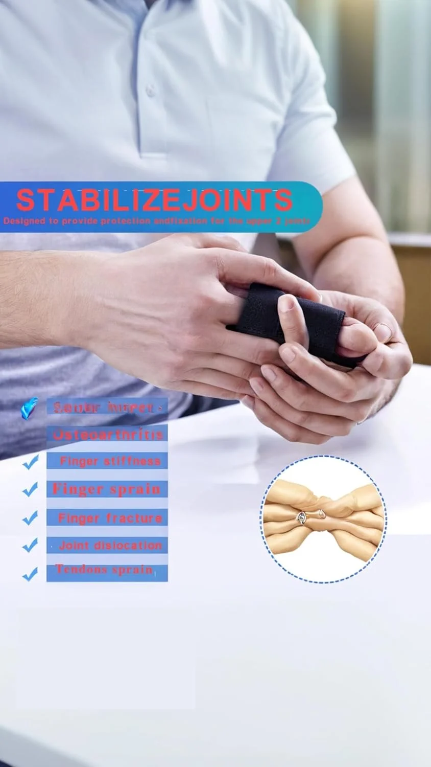 نگهدارنده انگشت شیرین سون 6 عددی - پشتیبانی و تثبیت انگشتان شکسته، آرتروز، بی حرکتی مفصل انگشت نگهدارنده انگشت شیرین سون 6 عددی - پشتیبانی و تثبیت انگشتان شکسته، آرتروز، بی حرکتی مفصل انگشت