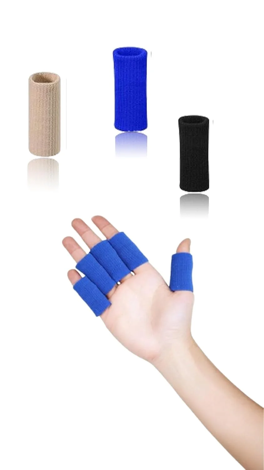 آستین انگشت برای آرتروز Sweet Seven، 30 عددی - تسکین درد مفاصل و پشتیبانی از انگشت ماشه ای، بریس آتل الاستیک انگشت شست قابل تنفس