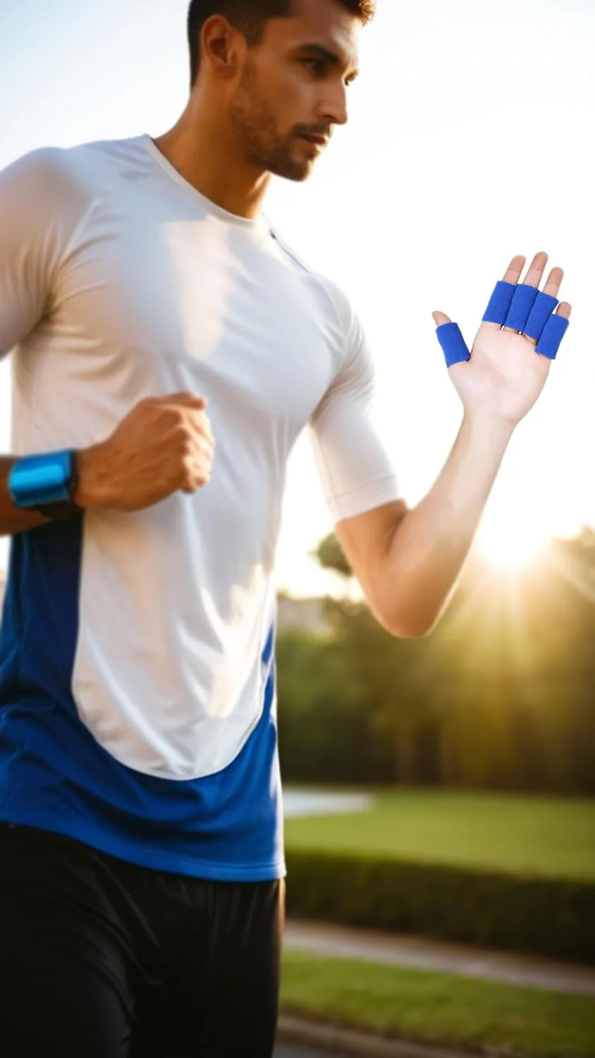 آستین انگشت برای آرتروز Sweet Seven، 30 عددی - تسکین درد مفاصل و پشتیبانی از انگشت ماشه ای، بریس آتل الاستیک انگشت شست قابل تنفس