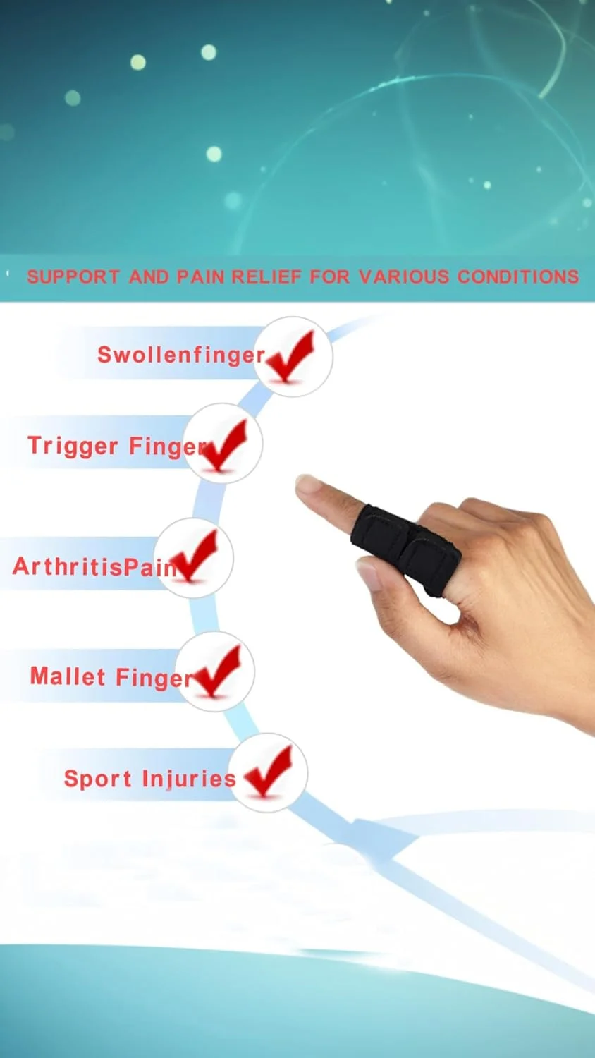 ست دو عددی آتل انگشت الاستیک قابل تنظیم برای آرتروز، انگشت ماشه ای، تسکین درد و آسیب های ورزشی - سایز M ست دو عددی آتل انگشت الاستیک قابل تنظیم برای آرتروز، انگشت ماشه ای، تسکین درد و آسیب های ورزشی - سایز M