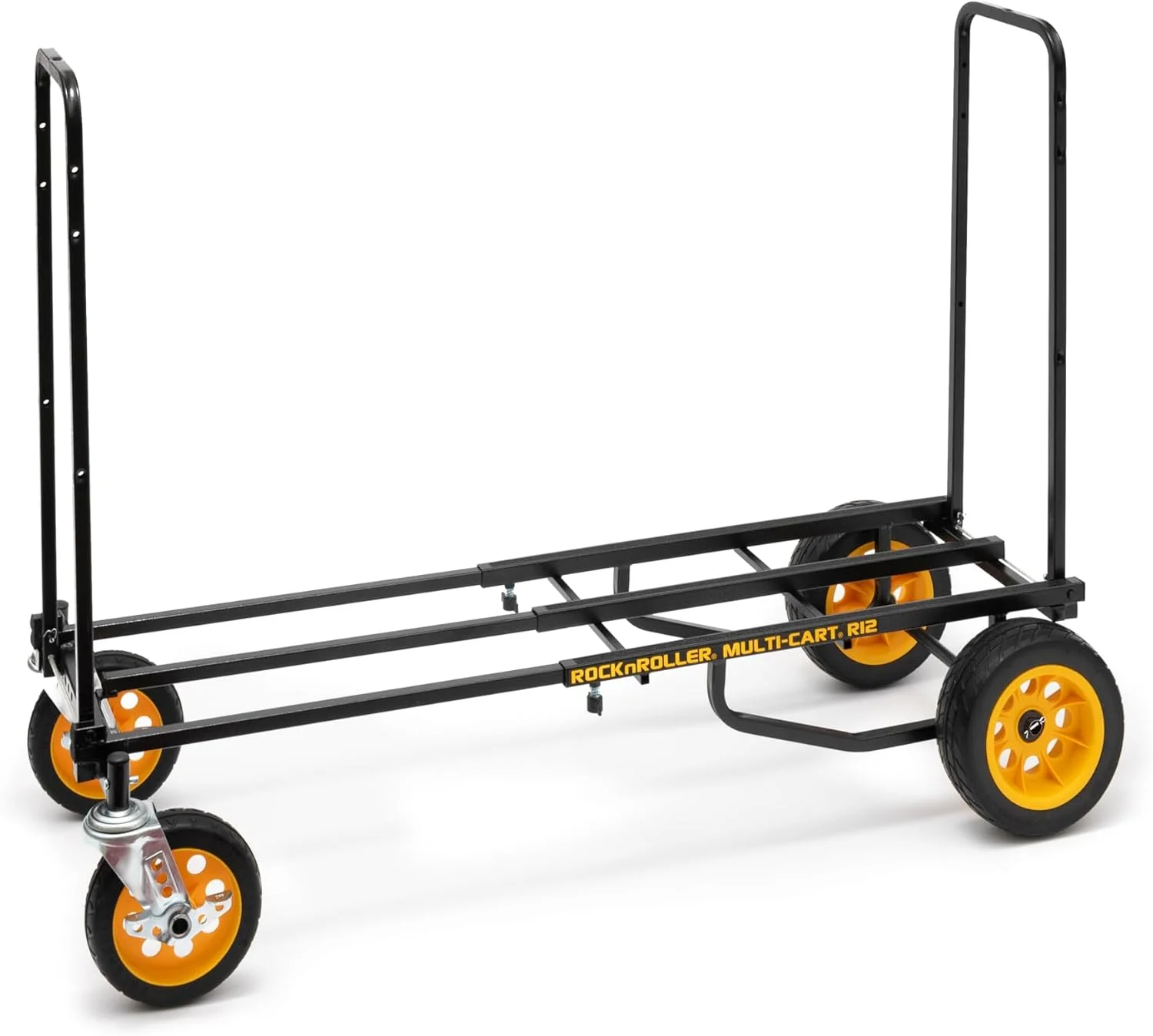 چرخ دستی تاشو چند منظوره Rock-N-Roller R12RT (مناسب تمام سطوح) 8 در 1 / چرخ دستی حمل بار / دالی / چرخ دستی سکویی / بدنه تلسکوپی 34 تا 52 اینچ / ظرفیت بار 226 کیلوگرم، مشکی