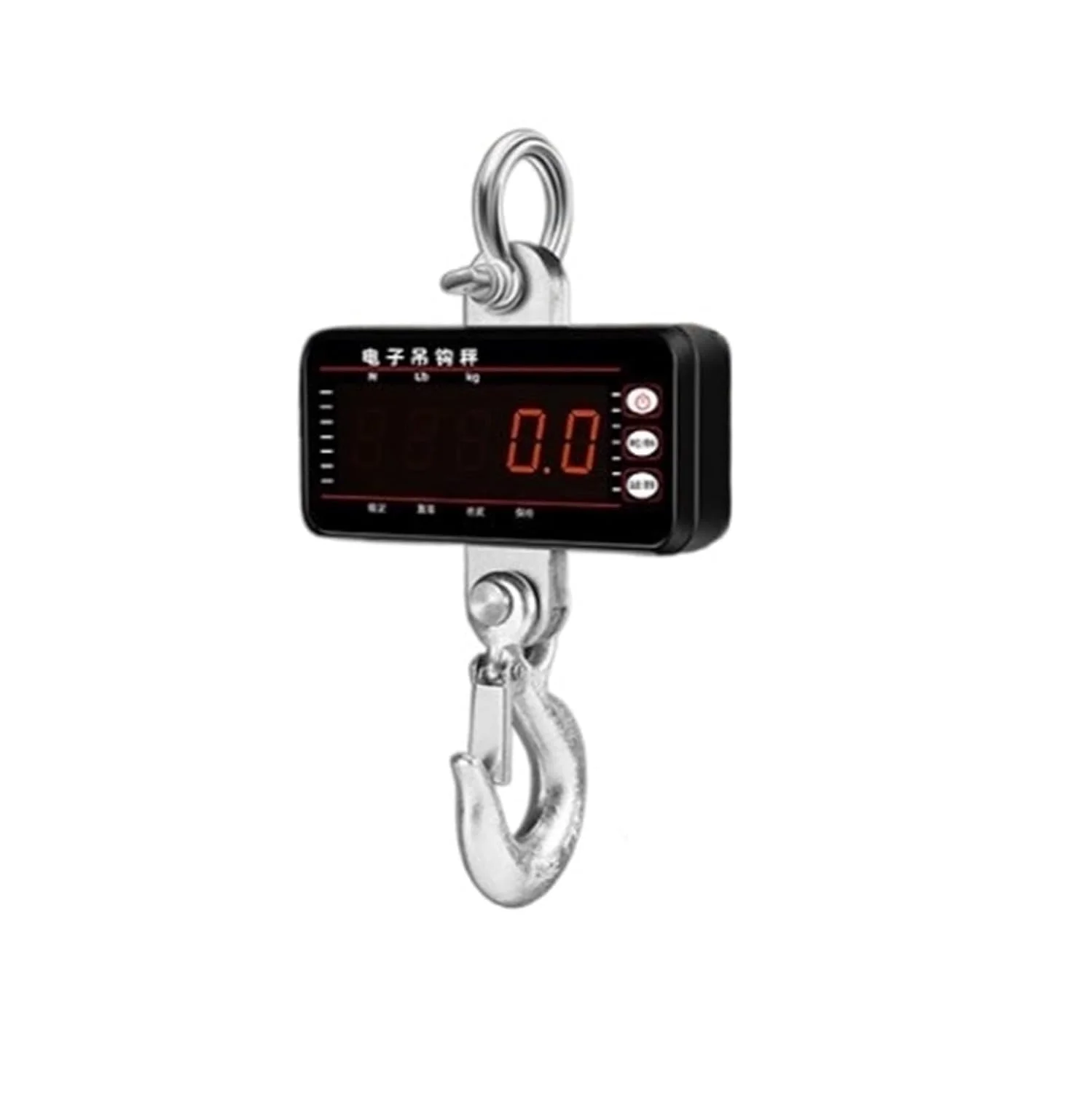 ترازوی آویز دیجیتال 1500 کیلوگرمی با کنترل از راه دور 20 متری، ترازوی جرثقیل سنگین، ترازوهای قلاب صنعتی LED کم نور شونده برای شکار و مسافرت (مشکی)