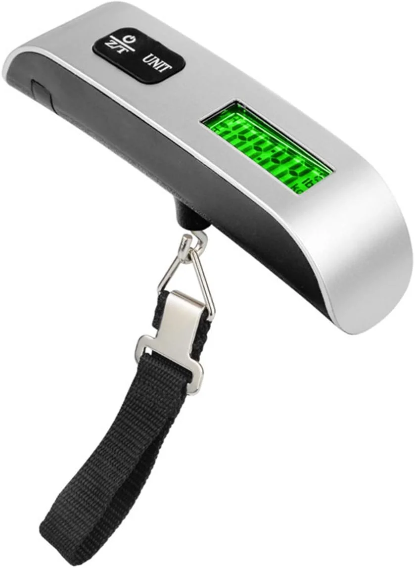 ترازو دیجیتال آویز چمدان Ultechnovo، ترازوی قابل حمل دستی برای چمدان مسافرتی با صفحه نمایش LCD، 50 کیلوگرم/110 پوند