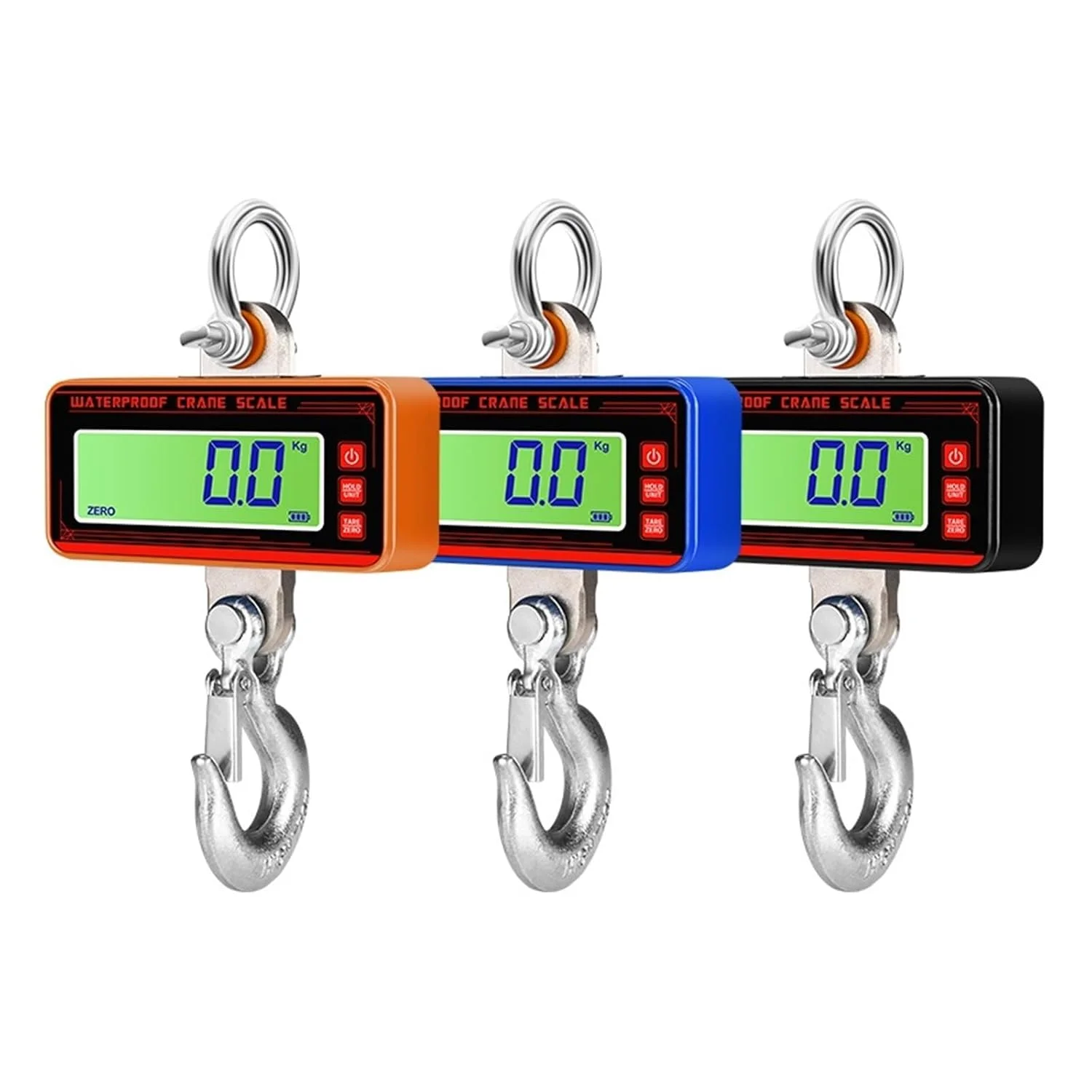 ترازوی جرثقیلی ضد آب 1500 کیلوگرم/500 کیلوگرم دیجیتال LCD، ترازوی آویز با کنترل از راه دور بی سیم 20 متری، ابزار وزن کشی قلاب صنعتی سنگین برای شکار، مسافرت (500 کیلوگرم آبی)